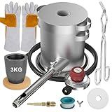 Nelyrho Kit De Forno De Derretimento De Propano De Aço Inoxidável De 3 Kg Com Cadinho E Pinça Conjunto Completo De Fundição Doméstica Para Reciclagem De Sucata Metálica Fundição E Refino De Ouro 