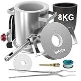Nelyrho Kit De Forno De Derretimento De Propano De Aço Inoxidável De 8 Kg Com Cadinho E Pinça- Conjunto Completo De Fundição Doméstica Para Reciclagem De Sucata Metálica- Fundição E Refino De Ouro-