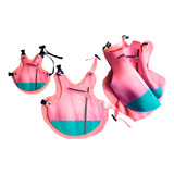 Neoprene Design Estampado Couro Rosa E Verde água Com Zíper