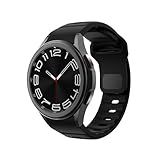 NERDCASE  Pulseira Sport  Silicone  Compatível Com Samsung Galaxy Watch 4 5 6  40mm43mm 44mm 45mm 46mm 47mm  Preta