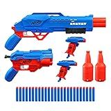 NERF Lança Dardos Alpha Strike Kit Missão Secreta Fácil Recarregar E Brincar F2556 Hasbro Azul E Laranja