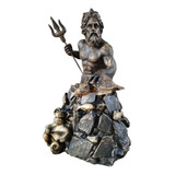 Netuno Deus Mares Mitologia Resina Posedon Estátua Imagem