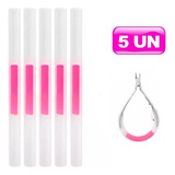 New Air Manicure Tubo Mola 5 Unidades Transparente Y Rosa 12cm De Silicone