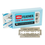 New Hi stainless 10 Lâminas Platinum Coated Blades Feather