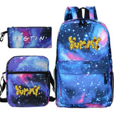 New Hot Justin Bieber Yummy Mochila Moda Sacos 3 Pçs set S