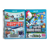  New Mario Bros.u + Espn - Wiiu 2 Jogos Originais Americanos