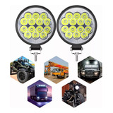 New Par De Faróis 14 Leds Redondos Mini Slim 42w 4x4 Spot