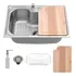 Newconcept Inox Gourmet Nw Aço Escovado Kit Cuba Aço Inox Gourmet Cozinha Acessórios Simples Com Tábua