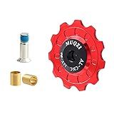 Newmind Polia De Câmbio Traseiro De Liga De Alumínio Roda Jockey Guia De Cerâmica Guia De Bicicleta Roda Para Bicicleta De Estrada Mountain Bike MTB BMX 11T Vermelho