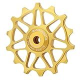 Newmind Polia De Câmbio Traseiro Rolamento De Cerâmica Para Bicicleta Roda Jockey Roda De Liga De Alumínio Guia De Câmbio Traseiro Ouro 14T