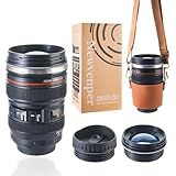 Newvenper Caneca De Café Com Lente De Câmera Caneca De Café Isolada Com Lente De Aço Inoxidável 304 Livre De BPA à Prova De Vazamento Com 2 Tampas Para Beber Café Quente E Frio Chá E Cerveja