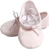 Nexete Sapatilhas Femininas De Lona Balé Dança Ioga Ginástica Couro Com Sola Dividida Sapatilha Sapatilha Rasteira Para Mulheres Rosa 40