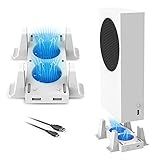 NexiGo Suporte Vertical Com Ventiladores De Resfriamento Para Console Xbox Series S Ventiladores Ajustáveis De 3 Níveis De Velocidade De Rotação Com Entrada De Energia Tipo C Portas De Carregamento