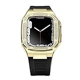 NEYENS Kit De Modificação De Luxo Para Pulseira De Relógio Apple Capa 41mm 45mm Bisel De Diamante Para Série Iwatch 8 7 6 SE 5 4 44mm Pulseira De Relógio Com Ferramenta Cor Dourado Preto Tamanho 44MM