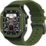 NEYENS Pulseira De Silicone Para Relógio De Aço Inoxidável Para Apple Watch Séries 9 8 7 6 5 4 SE De Substituição Capa De Relógio Masculino Kit De Modificação Para IWatch Séries De 45 Mm E