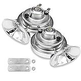 Neynavy Buzina De Ar Super Alta Para Carro Pack 2 Buzina Dupla De Caracol Elétrico à Prova D água De 12V Kit De Substituição De Buzinas Automotivas De 300DB Universal Para Carro Motocicleta Caminhão Bicicleta Barco Prata 