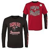 NFL Boys Youth 8 20 Game Day Team Color 3 Pack Camiseta E Manga Comprida Combo Conjunto De Camisa Tampa Bay Buccaneers P