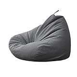 NIBHZ Capa De Puff De Pêra Sem Enchimento Almofada De Algodão E Linho E Pera Puff Puff Puff Puff Capa De Poltrona Modelável Cinza Escuro 80 X 90 Cm