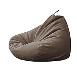 NIBHZ Capa De Puff De Pera Sem Enchimento Almofada De Algodão Linho Pera Puff Saco De Feijão Saco De Feijão Sofá Preguiçoso Capa De Poltrona Puff Moldável Marrom 70x80cm