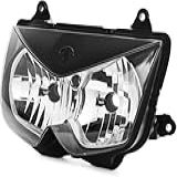 Nicecnc Lâmpada Frontal Preta Compatível Com Kawasaki Ex650/ninja 650r/er-6f 2006 2007 2008, Z750/zr750j 2004 2005 2006, Consulte Acessórios