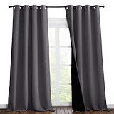 NICETOWN Cortinas Blackout 100 Cortinas De Tratamento De Janela Para Decoração De Lavanderia Para Portas Deslizantes De Pátio Grande Cortinas Cinza Com Isolamento Térmico Para Quarto Conjunto De