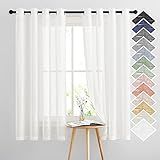 NICETOWN Cortinas Transparentes De Linho Texturizadas Ilhoses Superiores Casuais De 160 Cm De Comprimento Espessura Semitransparente Tratamento De Janela Transparente Para Loft Apartamento Marfim 1 Painel 132 Cm L Vendido Por 2 Painéis