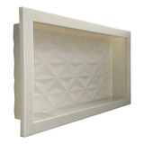 Nicho Banheiro 30x60 Fundo 3d Embutir Parede Porta Shampoo Cor Pérola