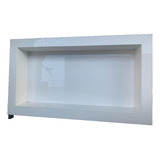Nicho Branco Em Porcelanato 65x35cm Borda Dupla E Reta