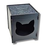 Nicho Casinha Para Gato Mdf Com Carpete Arranhador Playgroud Preto 
