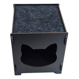 Nicho Casinha Para Gato Mdf Com Carpete Arranhador Playgroud