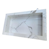 Nicho Em Porcelanato 65x35cm Carrara Cristal Borda Dupla