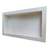 Nicho Em Porcelanato Branco 65x35cm Borda Dupla E Reta