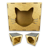Nicho Mdf Cru Para Gato Pet C Carpete Arranhador Playground