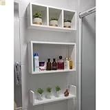 Nicho Mdf Para Banheiro Quarto Montado Só Instalar 3 Peças -Branco-