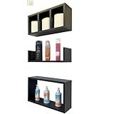 Nicho Mdf Para Banheiro Quarto Montado Só Instalar 3 Peças Preto