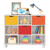 Nicho Organizador 3 Gavetas Com Rodízios Multimóveis Cr40060 Cor Colorido