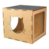 Nicho Para Gato Mdf Cru Com Carpete Arranhador   Playground