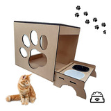 Nicho Para Gatos Cama Comedouro Mdf 6mm Casa Gato Promoção