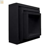 Nicho Para Quarto Quadrado Preto Prateleira MDF Kit 3 Peças -Preto-