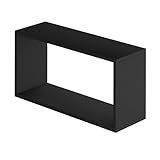 Nicho Prateleira Retangular Decorativo Livros Moderno Mdf Preto