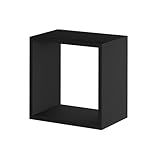 Nicho Quadrado Decorativo 30x30cm Prateleira Moderno MDF Preto