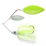 Nichols Iscas Pulsador Profundidade Finder Metal Flake Spinnerbait  White And Chartreuse  1 Oz