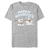 Nickelodeon Camiseta Masculina Big Tall Happy Holidays Boneco De Neve Urze Atlético G Alto Grande