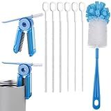 NiHome Kit De 8 Escovas De Limpeza De Garrafas Para Copos Stanley De 850 G 1 134 G Escova Multifuncional 4 Em 1 Escova De Copo De Alcance Profundo Escovas De Canudo De 30 Cm Limpeza Eficiente De