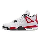 Nike Air Jordan 4 Retro Masculino Branco Vermelho Fogo Preto Cimento DH6927 161 11 Branco Vermelho Fogo Cimento Preto 42