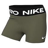 Nike Short De Compress O Feminino Pro De 7,6 Cm, Verde-oliva/preto/branco #223, Xxg