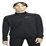 Nike Therma FIT Element Moletom Feminino De Corrida Com Z Per 1 2 Bordeaux Claro Preto M