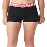 Nike Women S Pro 3  Training Shorts  Black Magic Ember White  X Large 