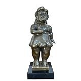 Nileebuker Estátua De Mulher Gorda Em Pé De Bronze, Réplica Da Famosa Escultura Assinada Por Fernando Botero, 31,5 Cm A