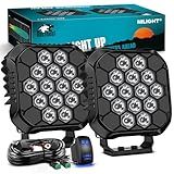 Nilight 2 Peças De Lâmpadas De LED Quadradas 14 Polegadas 70 W 14 Luzes De LED Hyper Spot Beam Offroad Com Kit De Cablagem De Interruptor Basculante De 14 AWG Para Caminhão Motocicleta Barco 